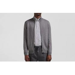 EDEN PARK - Cardigan zippé en laine et coton uni