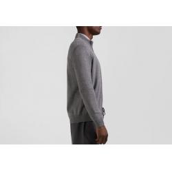 EDEN PARK - Cardigan zippé en laine et coton uni