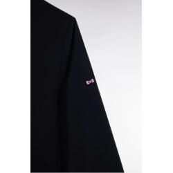 Parka longue 2-en-1 en nylon noir à capuche intégrée