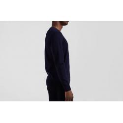 Pull col V en laine et coton coupe Regular