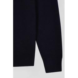 Pull col V en laine et coton coupe Regular