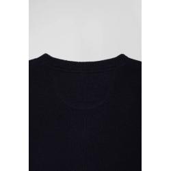 Pull col V en laine et coton coupe Regular