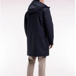 Parka longue en nylon à capuche intégrée