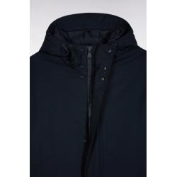 Parka longue en nylon à capuche intégrée