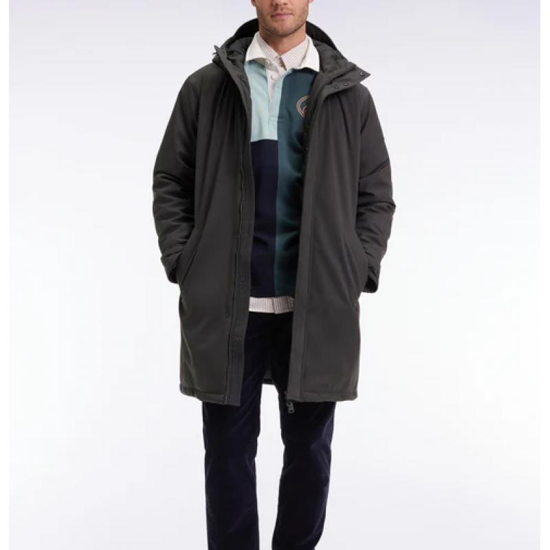Parka longue en nylon à capuche intégrée
