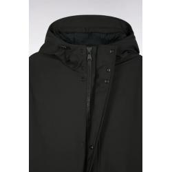 Parka longue en nylon à capuche intégrée