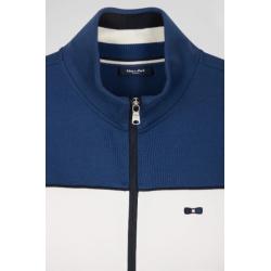 EDEN PARK - Sweatshirt zippé tricolore en coton mélangé coupe Regular