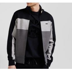 EDEN PARK - Sweatshirt zippé tricolore en coton mélangé coupe Regular