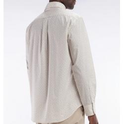 EDEN PARK - Chemise en popeline de coton à microimprimé graphique coupe droite