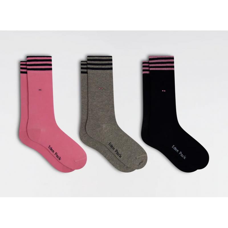 Lot de 3 paires de chaussettes en coton stretch mélangé
