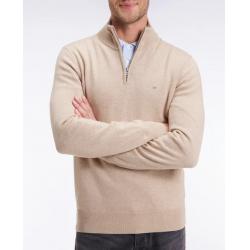 Pull col camionneur en laine et coton