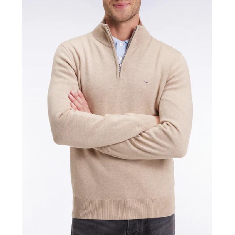 Pull col camionneur en laine et coton