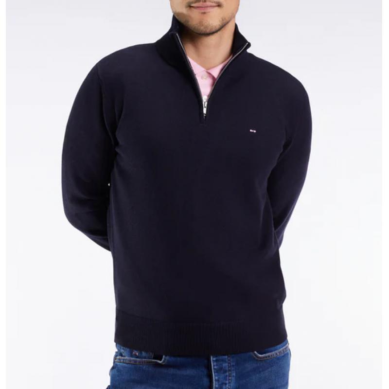 Pull col camionneur en laine et coton