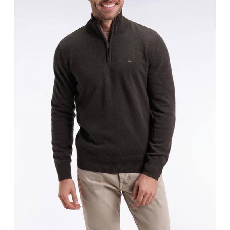 Pull col camionneur en laine et coton