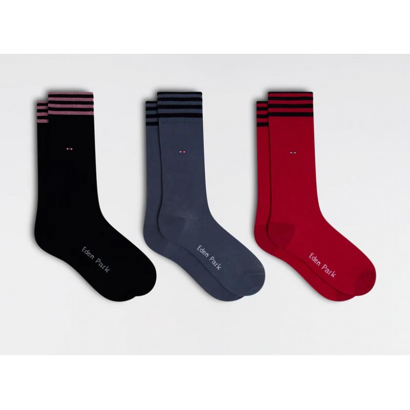 Lot de 3 paires de chaussettes en coton stretch mélangé