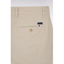 Pantalon chino beige regular en coton stretch