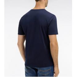 T-shirt bleu marine col V à manches courtes