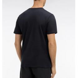 T-shirt noir col V à manches courtes