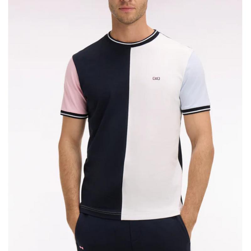 T-shirt à manches courtes en coton colorblock coupe regular