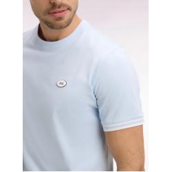 T-shirt ciel à manches courtes en coton coupe regular