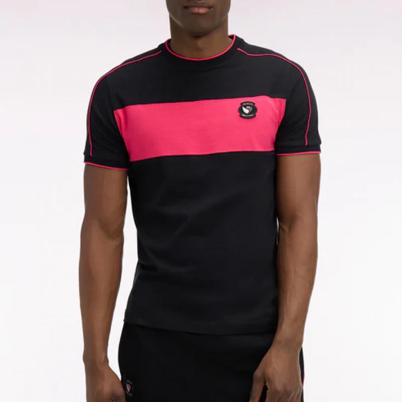 T-shirt à manches courtes New Zealand en coton noir à découpes coupe regular