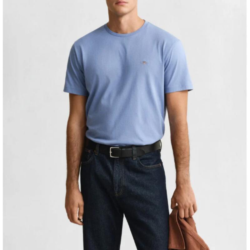 T-shirt bleu délavé coupe regular Shield