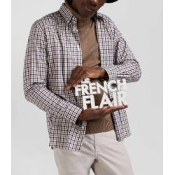 EDEN PARK - Chemise en popeline de coton à carreaux bicolore coupe Regular