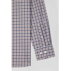 EDEN PARK - Chemise en popeline de coton à carreaux bicolore coupe Regular