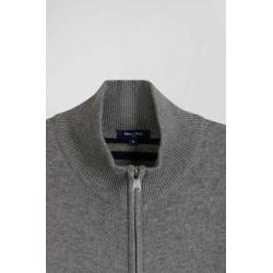 EDEN PARK - Cardigan zippé en laine et coton uni