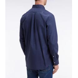 Chemise en popeline de coton à micro-motifs coupe droite