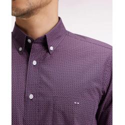 Chemise en popeline de coton à micro-motifs coupe droite