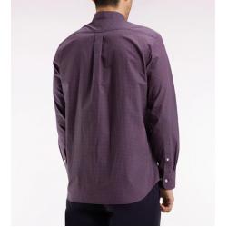 Chemise en popeline de coton à micro-motifs coupe droite