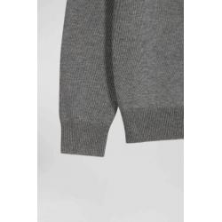 EDEN PARK - Cardigan zippé en laine et coton uni