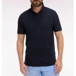 Polo marine à manches courtes en coton coupe regular