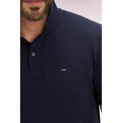 Polo marine à manches courtes en coton coupe regular