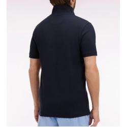 Polo marine à manches courtes en coton coupe regular