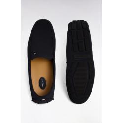 Mocassins marine en cuir suédé bleu