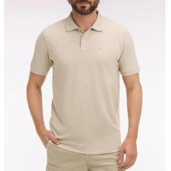 Polo beige à manches courtes en coton coupe regular
