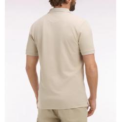 Polo beige à manches courtes en coton coupe regular