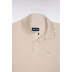 Polo beige à manches courtes en coton coupe regular
