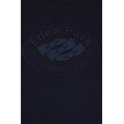 Maillot marine à manches courtes en jersey coton colorblock coupe regular