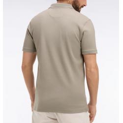 Polo kaki à manches courtes en coton coupe regular