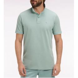 Polo vert d'eau à manches courtes en coton coupe regular