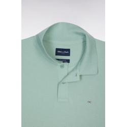 Polo vert d'eau à manches courtes en coton coupe regular