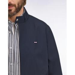 Blouson marine à col motard en nylon