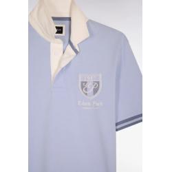 Maillot ciel à manches courtes en jersey de coton écusson brodé coupe regular