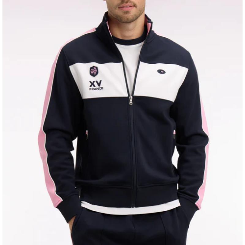 Sweatshirt marine zippé XV de France coupe regular