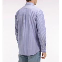 Chemise roses en coton pinpoint à rayures coupe regular