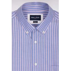 Chemise roses en coton pinpoint à rayures coupe regular