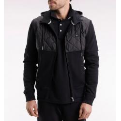 Sweatshirt zippé en interlock bimatière matelassé